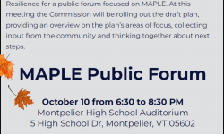 Montpelier Commission for Recovery and Resilience - MAPLE Public Forum LIVE 10/8/2024 at 6:30PM