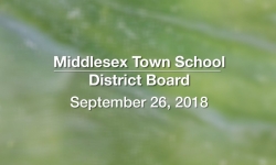 Middlesex Town School District Board - September 26, 2018