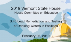 Vermont State House - S.40 - Lead Remediation and Testing of Drinking Water in Facilities 2/26/19