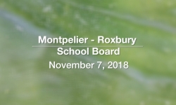 Montpelier - Roxbury School Board - October 17, 2018