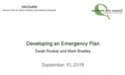 Vermont Arts Council - VACDaRN - Developing an Emergency Plan