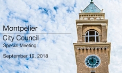 Montpelier City Council - Special Meeting 9/19/18