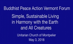 Buddhist Peace Action Vermont - Forum on Living In Harmony