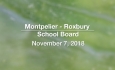 Montpelier - Roxbury School Board - October 17, 2018