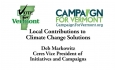 Vote for Vermont: Local Contributions to Climate Change Solutions, Deb Markowitz